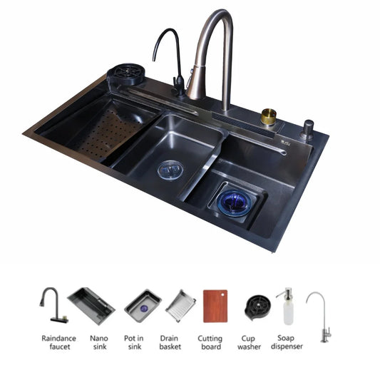 PSM 850 BL Korean stainless steel kitchen sink, rust and blockage resistant