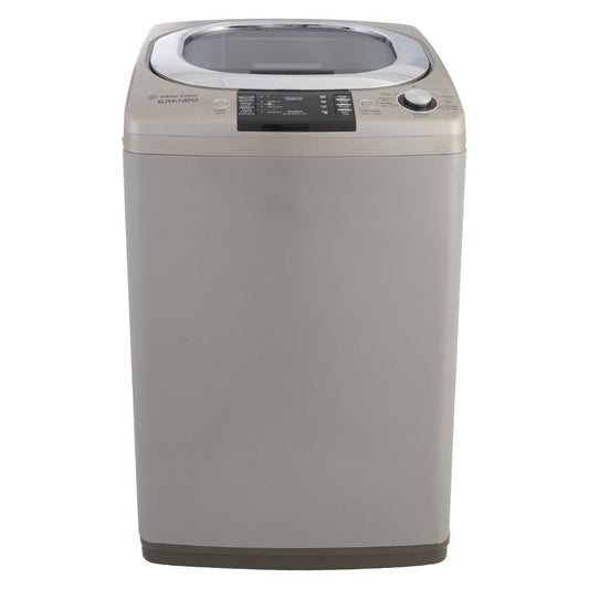 Top loading Washing Machine 14KG GRANDO Digital Screen – Diamond Drum – Soft Close Glass Door & anti-rust galvanized metal body Silver White Point WPTL14DGSCM